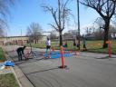 A finish area scene as it happened in Hammond at the 10k/5k Charity Run.