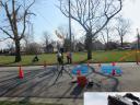 A finish area scene as it happened in Hammond at the 10k/5k Charity Run.