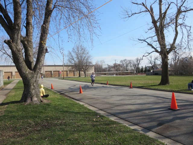 A finish area scene as it happened in Hammond at the 10k/5k Charity Run.
