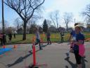 A finish area scene as it happened in Hammond at the 10k/5k Charity Run.