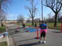 A finish area scene as it happened in Hammond at the 10k/5k Charity Run.