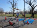 A finish area scene as it happened in Hammond at the 10k/5k Charity Run.