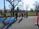 A finish area scene as it happened in Hammond at the 10k/5k Charity Run.