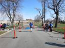 A finish area scene as it happened in Hammond at the 10k/5k Charity Run.