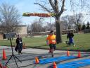 A finish area scene as it happened in Hammond at the 10k/5k Charity Run.