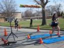 A finish area scene as it happened in Hammond at the 10k/5k Charity Run.