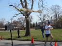 A finish area scene as it happened in Hammond at the 10k/5k Charity Run.