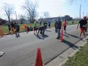 A finish area scene as it happened in Hammond at the 10k/5k Charity Run.