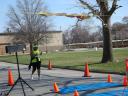 A finish area scene as it happened in Hammond at the 10k/5k Charity Run.