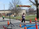 A finish area scene as it happened in Hammond at the 10k/5k Charity Run.