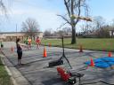 A finish area scene as it happened in Hammond at the 10k/5k Charity Run.