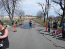 A finish area scene as it happened in Hammond at the 10k/5k Charity Run.