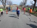 A finish area scene as it happened in Hammond at the 10k/5k Charity Run.