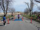 A finish area scene as it happened in Hammond at the 10k/5k Charity Run.