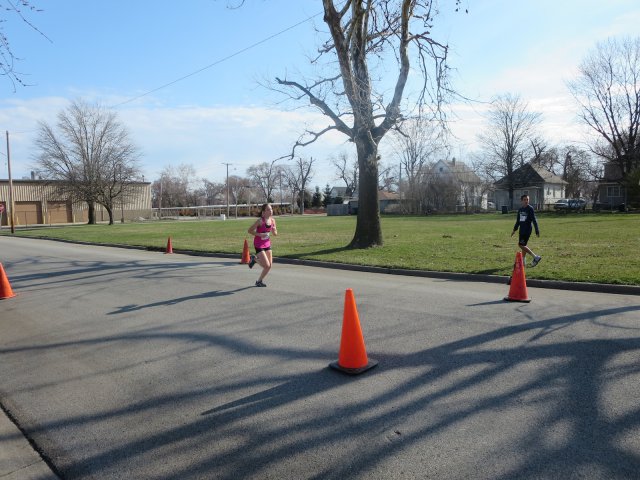 A finish area scene as it happened in Hammond at the 10k/5k Charity Run.