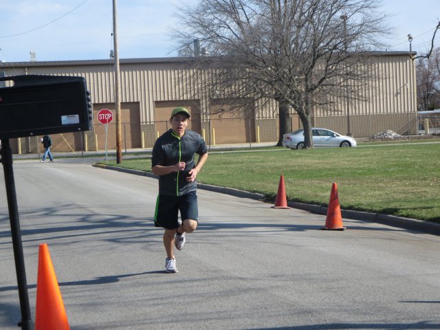 A finish area scene as it happened in Hammond at the 10k/5k Charity Run.