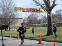 A finish area scene as it happened in Hammond at the 10k/5k Charity Run.