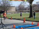 A finish area scene as it happened in Hammond at the 10k/5k Charity Run.