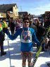 Birkebeiner Finish on Main St, Hayward : Billy with 1st-Time Finishers Medal