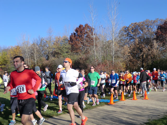 Early Morning - Saturday October 20, 2012 : Start of the DPR Trail Half-Marathon