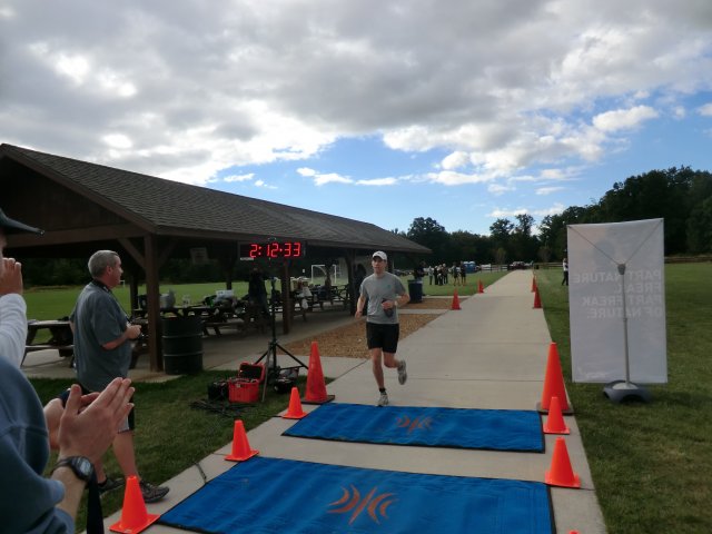 Action from the Finish Line of Crazy Legs Half Marathon