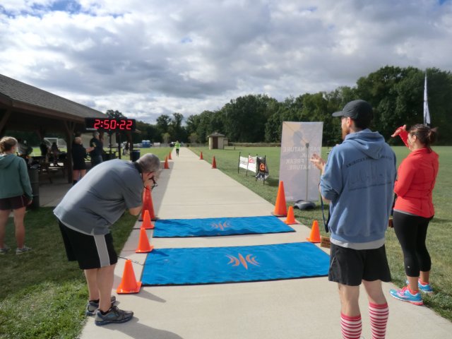 Action from the Finish Line of Crazy Legs Half Marathon