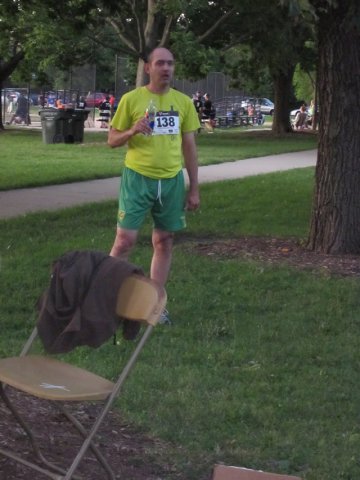 Top finisher in the 1-Mile Lunar Orbit, John Lillig catches his breath