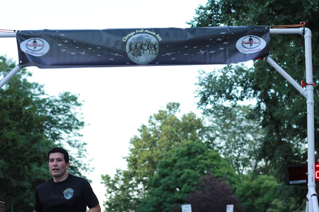 George Perez completes his second finish of the Chicago Full Moon 5-Km