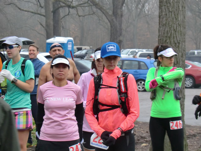 Participants gather for the 8:30 am start of their 50-Km run