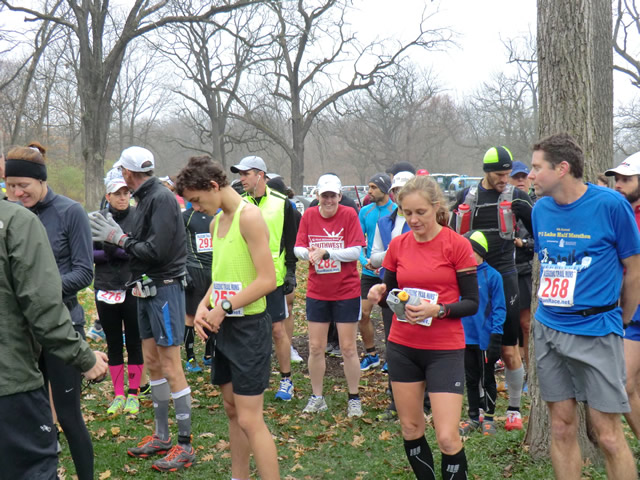 Participants gather for the 9:00 am start of their 25-Km run