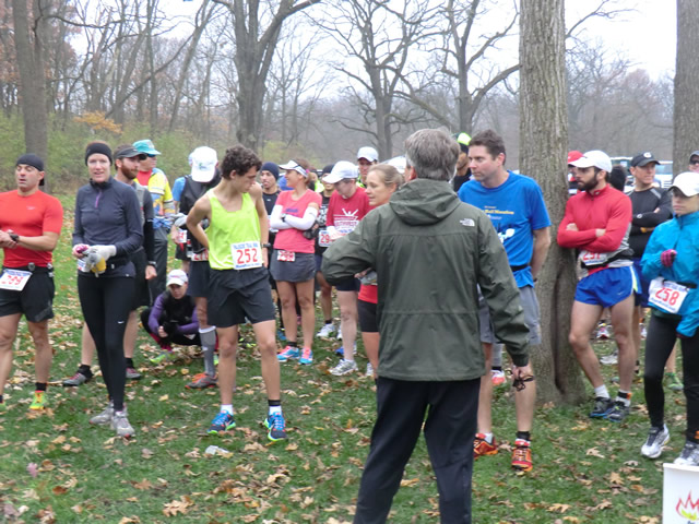 Participants gather for the 9:00 am start of their 25-Km run