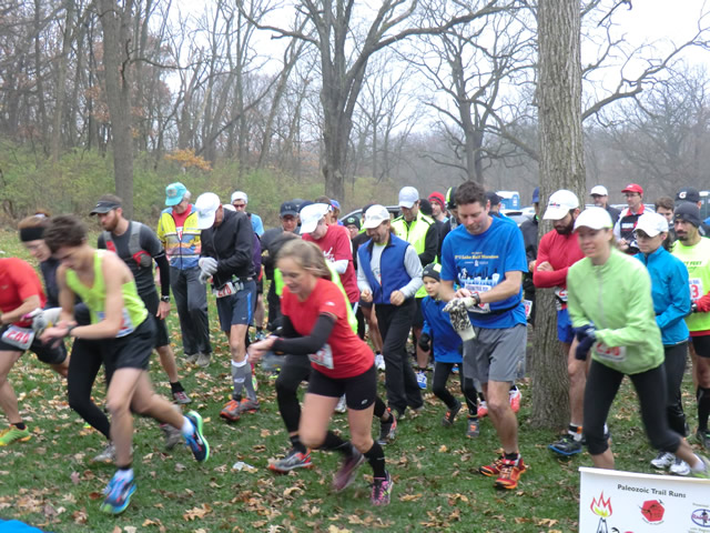 And they're off... Start of the Carboniferous Fall 25-Km