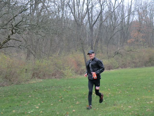 Piotr Janczyk sets off on his second lap of Carboniferous Fall 50-Km