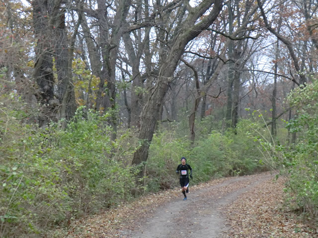 Dan Regalado is first to approach the finish area of Carboniferous Fall 25-Km!