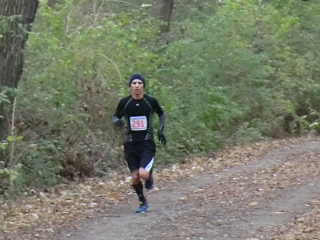 Dan Regalado is first to approach the finish area of Carboniferous Fall 25-Km!