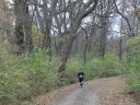 Dan Regalado is first to approach the finish area of Carboniferous Fall 25-Km!