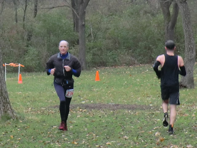 John Kiser completes lap one as Michael Cozza starts lap two of Carboniferous Fall 50-Km