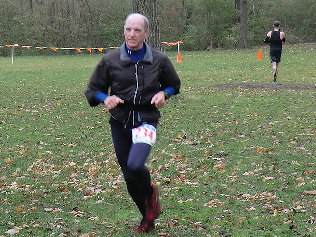 John Kiser completes lap one as Michael Cozza starts lap two of Carboniferous Fall 50-Km