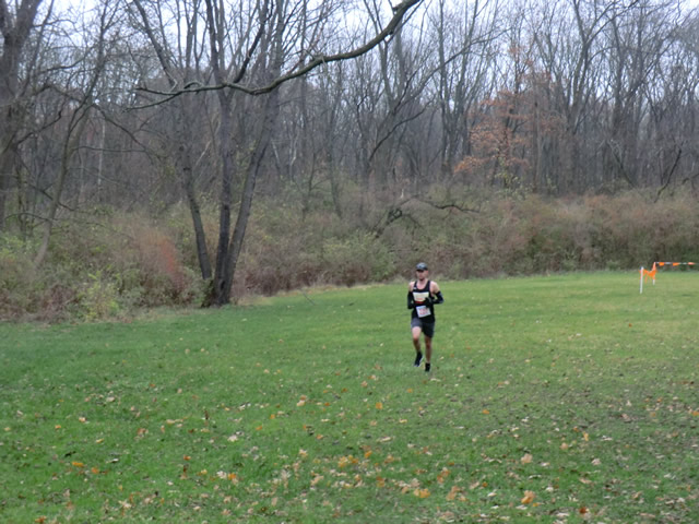 Michael Cozza winds through the parade loop on his second lap of Carboniferous Fall 50-Km