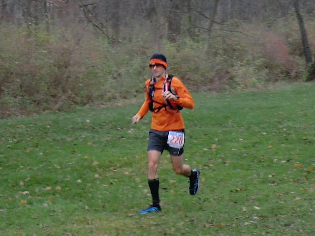 Ron Baker completes lap one then quickly sets out for lap two of Carboniferous Fall 50-Km