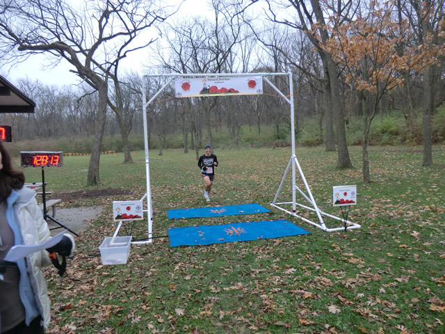 Yutaro Seki charges to the finish 2nd place in his age group of the Paleo-Carb 25-Km