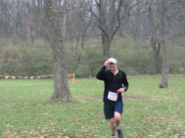 Matthew Wagner gives a 'tip of the hat' at his finish of Paleo-Carb 25-Km!
