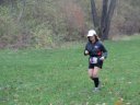 After one lap Julie Branden makes a quick trunaround & heads back out on the Paleo-Carb 50-Km trail