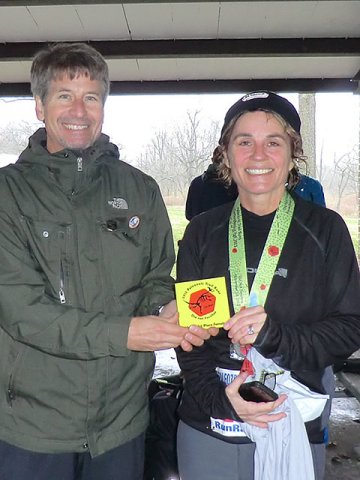 Karyn Retzbach-Saplis earns first place age group in the Paleo-Carb 25-Km!
