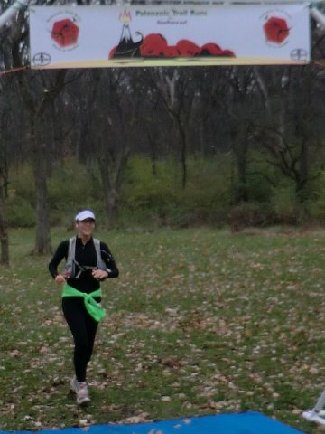 Leslie Jacobi finishes her adventure of the Carboniferous Fall 50-Km!