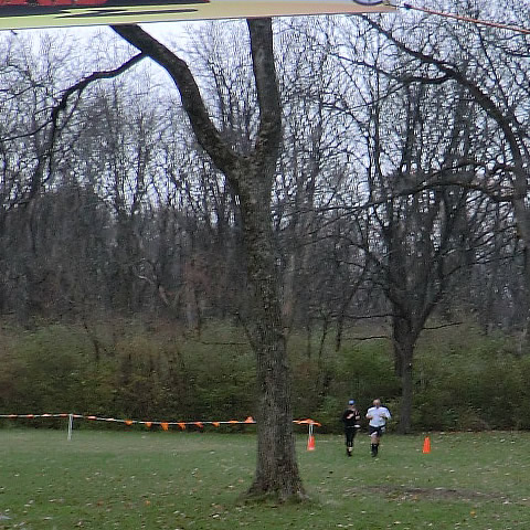 Erin Bockelman and Gregory Butler in tandem, make the finish of Carboniferous Fall 50-Km!