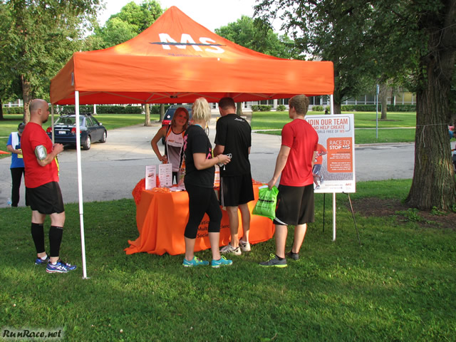 Pre-race gathering of runners and volunteers