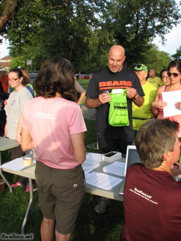 Pre-race gathering of runners and volunteers