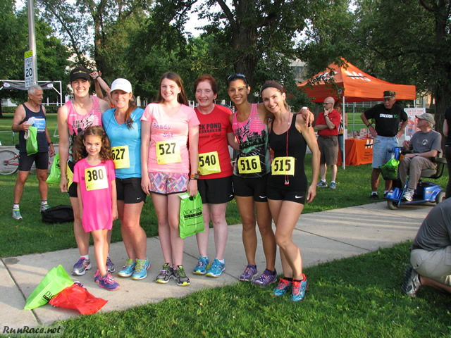 Pre-race gathering of runners and volunteers