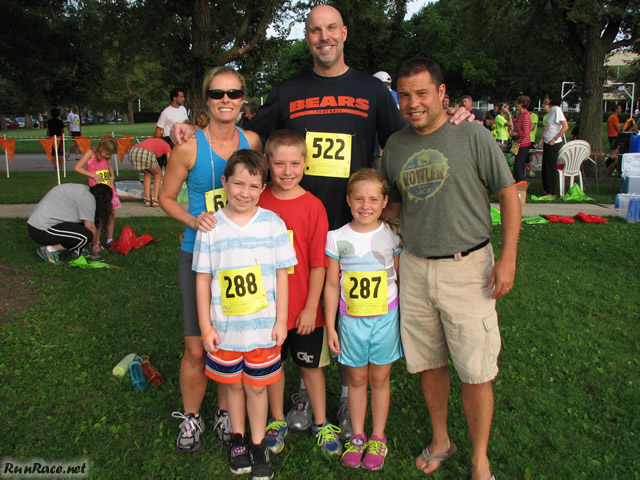 Pre-race gathering of runners and volunteers